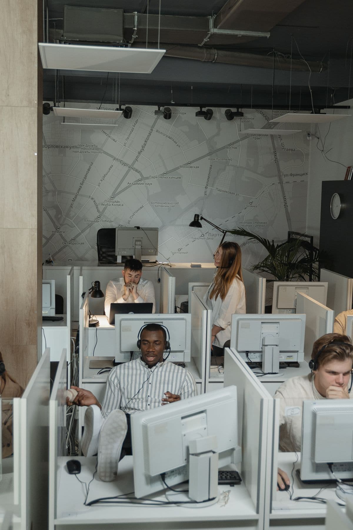 Technology specialists working across an office support environment